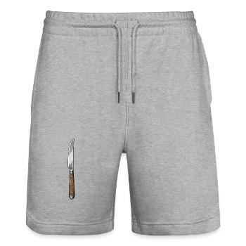Couteau - Short de jogging bio TRAINER Stanley/Stella unisexe - gris chiné - Devant - Nik (191cm) & Marisol (170cm)