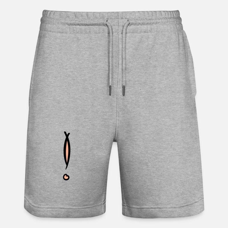 Dekoratives Ausrufezeichen. Handgezeichnet. - Stanley/Stella Unisex Bio Joggingshorts Trainer  - Grau meliert
