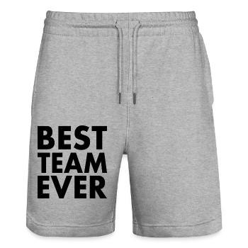 Best team ever - Stanley/Stella Unisex Bio Joggingshorts Trainer  - Grau meliert - Vorne - Nik (191cm) & Marisol (170cm)