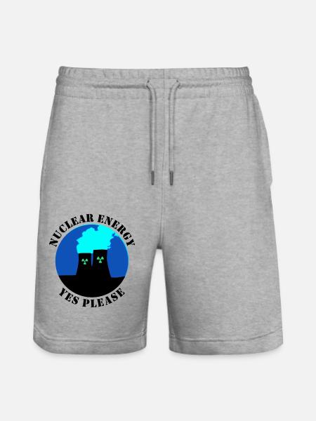 Nuclear Energy Yes Please - Stanley/Stella Trainer Unisex Organic Jogging Shorts - heather grey