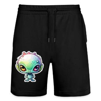 Alien / Außerirdisch / Ovni / Zone 51 / Tout / Mars - Short de jogging bio TRAINER Stanley/Stella unisexe - noir - Devant - Nik (191cm) & Marisol (170cm)