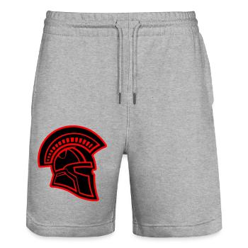 Casque Spartan Head Warrior Sparta - Short de jogging bio TRAINER Stanley/Stella unisexe - gris chiné - Devant - Nik (191cm) & Marisol (170cm)