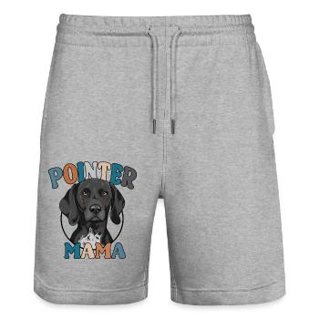 German Shorthaired Pointer Mom GSP Dogs Wilsigns - Stanley/Stella Trainer Unisex Organic Jogging Shorts - heather grey - Front - Nik (191cm) & Marisol (170cm)
