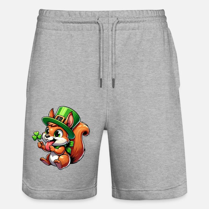 St. Patrick's freches Eichhörnchen - Stanley/Stella Unisex Bio Joggingshorts Trainer  - Grau meliert