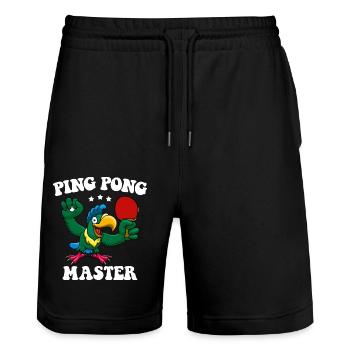 Ping Pong Master Raquette de tennis de table Tennis de table - Short de jogging bio TRAINER Stanley/Stella unisexe - noir - Devant - Nik (191cm) & Marisol (170cm)