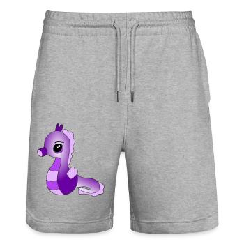 Knuffiges Seepferdchen - Stanley/Stella Unisex Bio Joggingshorts Trainer  - Grau meliert - Vorne - Nik (191cm) & Marisol (170cm)