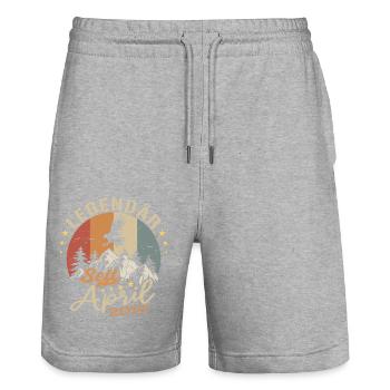 April 2010 Jahrgang geboren Vintage Geburtstag - Stanley/Stella Unisex Bio Joggingshorts Trainer  - Grau meliert - Vorne - Nik (191cm) & Marisol (170cm)
