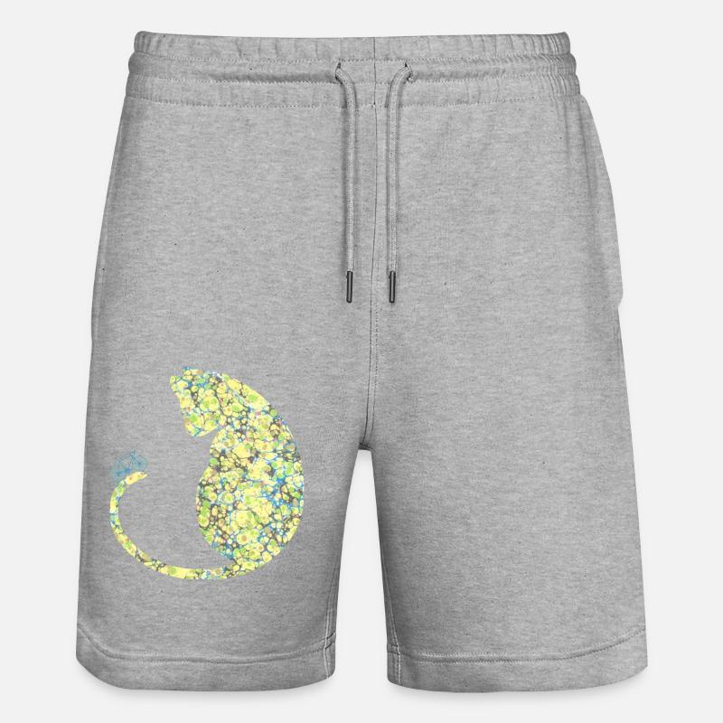 Chat avec vélo E 219 - Short de jogging bio TRAINER Stanley/Stella unisexe - gris chiné