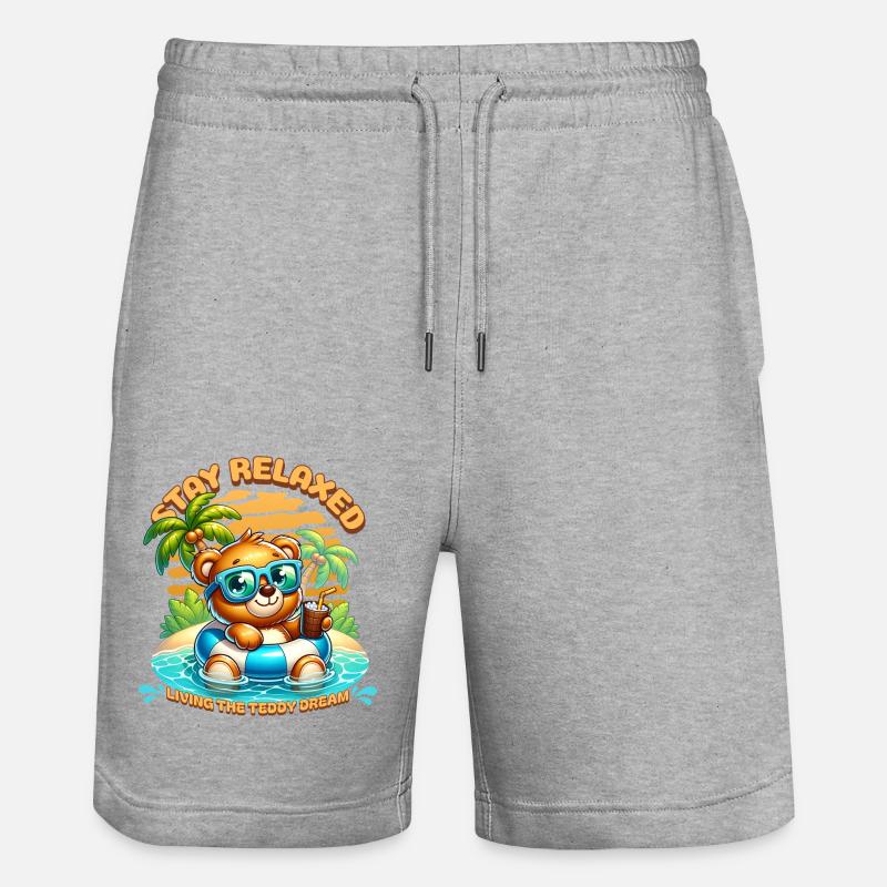 Restez détendu Ours en peluche - Short de jogging bio TRAINER Stanley/Stella unisexe - gris chiné