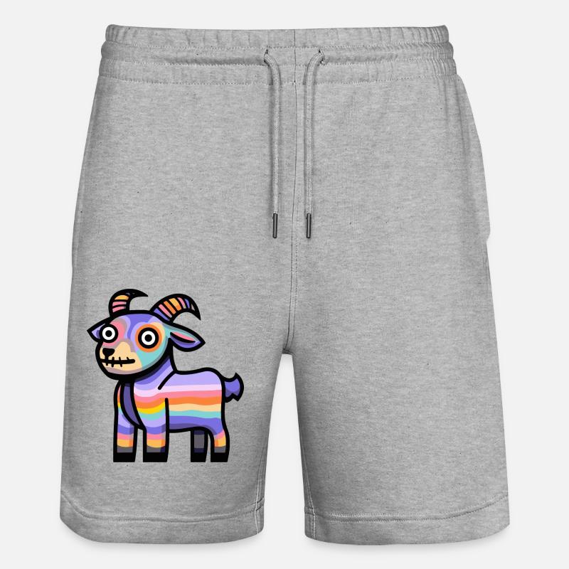 Bergziege Halloween Comic Lustig - Stanley/Stella Unisex Bio Joggingshorts Trainer  - Grau meliert
