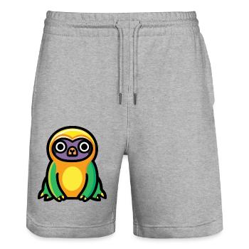 Faultier Halloween Comic Lustig - Stanley/Stella Unisex Bio Joggingshorts Trainer  - Grau meliert - Vorne - Nik (191cm) & Marisol (170cm)