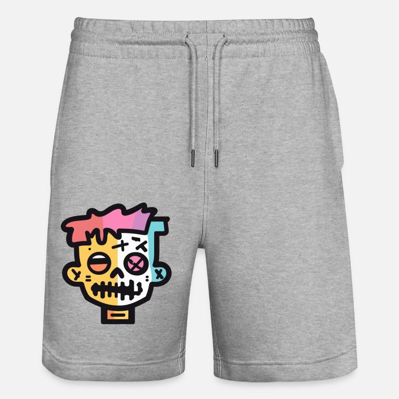 Zombie Halloween Icône Effrayant - Short de jogging bio TRAINER Stanley/Stella unisexe - gris chiné