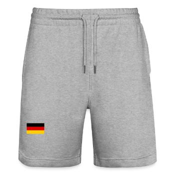 Deutschland Flagge - Stanley/Stella Unisex Bio Joggingshorts Trainer  - Grau meliert - Vorne - Nik (191cm) & Marisol (170cm)