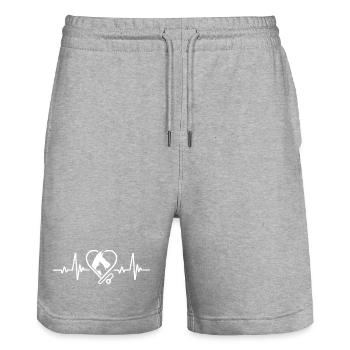 Vétérinaire Animaux Vétérinaire - Short de jogging bio TRAINER Stanley/Stella unisexe - gris chiné - Devant - Nik (191cm) & Marisol (170cm)