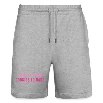 I Can't I Have Cookies To Bake Baking Lover Funny - Stanley/Stella Trainer Unisex Organic Jogging Shorts - heather grey - Front - Nik (191cm) & Marisol (170cm)