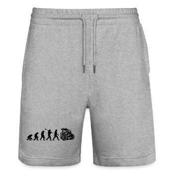 Evolution des Traktors - Stanley/Stella Unisex Bio Joggingshorts Trainer  - Grau meliert - Vorne - Nik (191cm) & Marisol (170cm)
