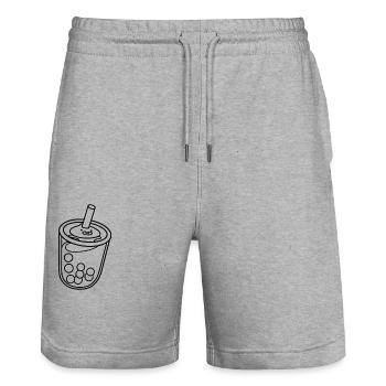Bubble Tea - Stanley/Stella Trainer Unisex Organic Jogging Shorts - heather grey - Front - Nik (191cm) & Marisol (170cm)