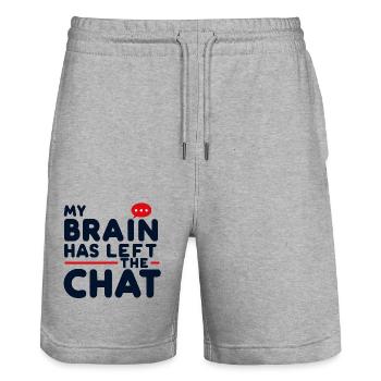 My brain has left - Stanley/Stella Unisex Bio Joggingshorts Trainer  - Grau meliert - Vorne - Nik (191cm) & Marisol (170cm)