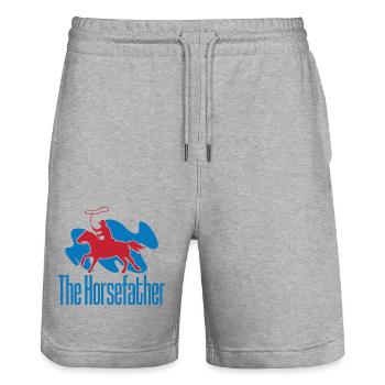 Western Rider The Horsefather Cowboy Rodeo - Stanley/Stella Trainer Unisex Organic Jogging Shorts - heather grey - Front - Nik (191cm) & Marisol (170cm)