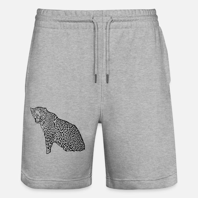 Noir léopard - Short de jogging bio TRAINER Stanley/Stella unisexe - gris chiné