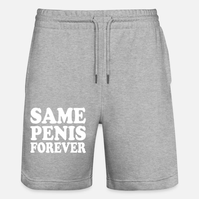 Same penis forever - Stanley/Stella Trainer Unisex Organic Jogging Shorts - heather grey