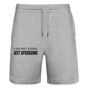 lustige Geschenkidee Geburtstag - Stanley/Stella Unisex Bio Joggingshorts Trainer  - Grau meliert - Vorne - Nik (191cm) & Marisol (170cm)
