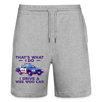 Das ist es, was ich tue, ich fahre ein kleines Auto - Stanley/Stella Unisex Bio Joggingshorts Trainer  - Grau meliert - Vorne - Nik (191cm) & Marisol (170cm)