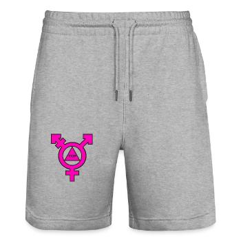 LGBTQ, TOP, Wiltsch, PRIDE; art, style, Cool, - Stanley/Stella Unisex Bio Joggingshorts Trainer  - Grau meliert - Vorne - Nik (191cm) & Marisol (170cm)