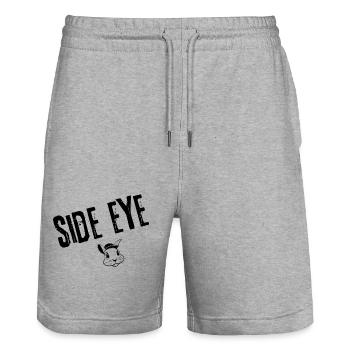 Subtile Blicke | Jugendwort - Stanley/Stella Unisex Bio Joggingshorts Trainer  - Grau meliert - Vorne - Nik (191cm) & Marisol (170cm)
