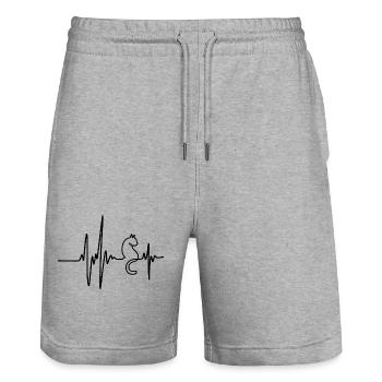 Heartbeat Cats Lovers For Cat Owner Funny Cute Cat - Stanley/Stella Trainer Unisex Organic Jogging Shorts - heather grey - Front - Nik (191cm) & Marisol (170cm)