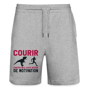 run - Stanley/Stella Trainer Unisex Organic Jogging Shorts - heather grey - Front - Nik (191cm) & Marisol (170cm)