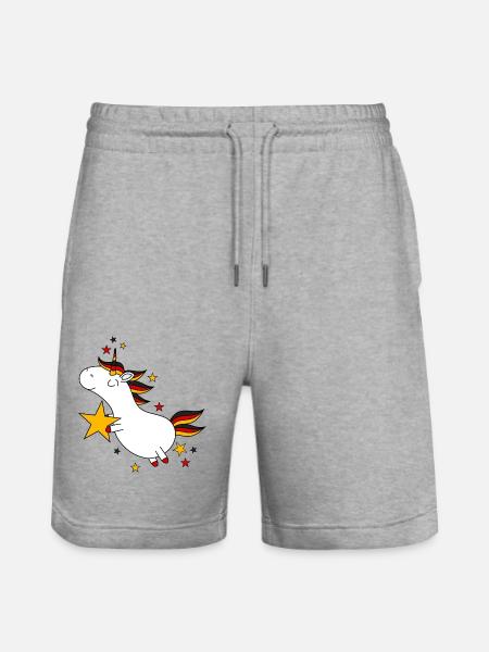 Germany Unicorn - Stanley/Stella Trainer Unisex Organic Jogging Shorts - heather grey