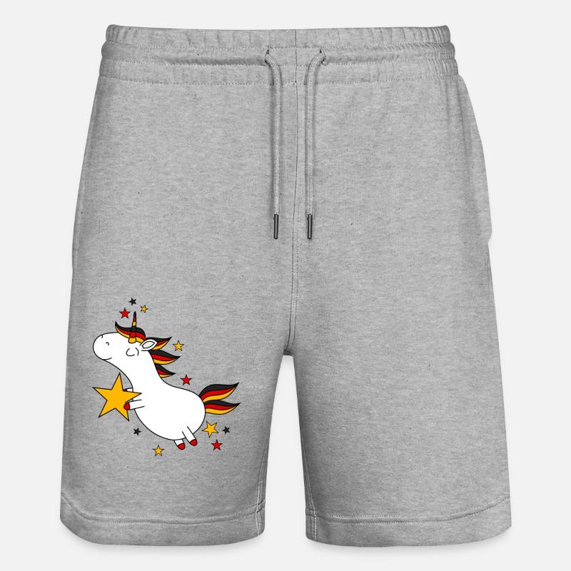 Deutschland Einhorn - Stanley/Stella Unisex Bio Joggingshorts Trainer  - Grau meliert