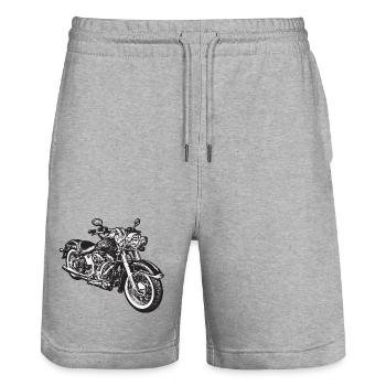 chopper hog bike motorrad - Stanley/Stella Unisex Bio Joggingshorts Trainer  - Grau meliert - Vorne - Nik (191cm) & Marisol (170cm)