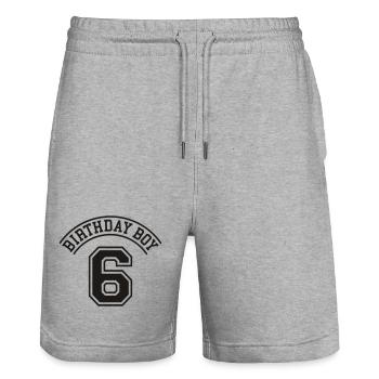 birthday_boy_6_years - Stanley/Stella Unisex Bio Joggingshorts Trainer  - Grau meliert - Vorne - Nik (191cm) & Marisol (170cm)