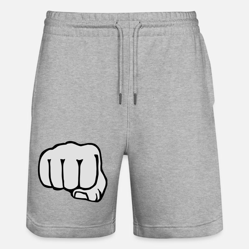 Bruder - Faust - Boxen - Freunde - Freundschaft - Stanley/Stella Unisex Bio Joggingshorts Trainer  - Grau meliert
