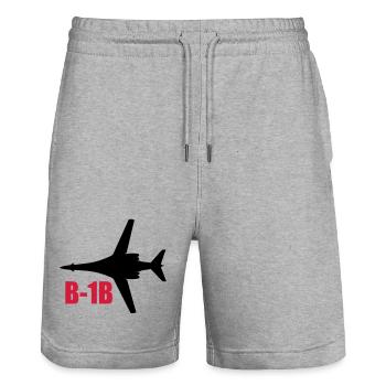 bomber - Stanley/Stella Trainer Unisex Organic Jogging Shorts - heather grey - Front - Nik (191cm) & Marisol (170cm)