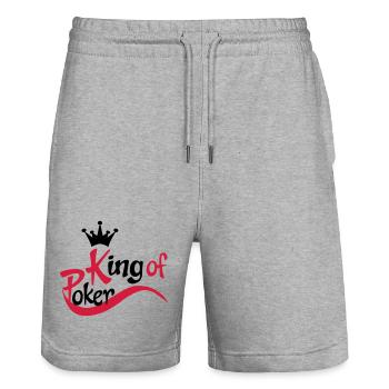 poker - Stanley/Stella Trainer Unisex Organic Jogging Shorts - heather grey - Front - Nik (191cm) & Marisol (170cm)