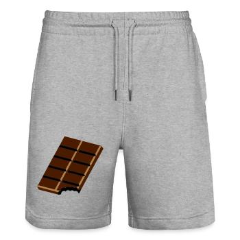 Une barre de chocolat - Short de jogging bio TRAINER Stanley/Stella unisexe - gris chiné - Devant - Nik (191cm) & Marisol (170cm)