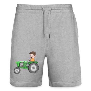 Traktor für Kinder - Stanley/Stella Unisex Bio Joggingshorts Trainer  - Grau meliert - Vorne - Nik (191cm) & Marisol (170cm)