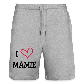 I Love GrandMa - Stanley/Stella Unisex Bio Joggingshorts Trainer  - Grau meliert - Vorne - Nik (191cm) & Marisol (170cm)