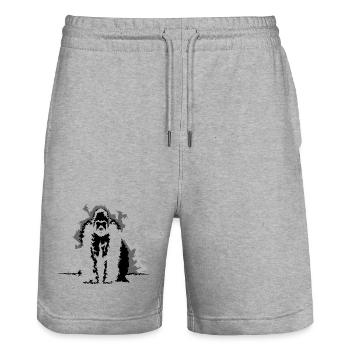 Singe Gorille Nature Illustration Wilderness Symbole - Short de jogging bio TRAINER Stanley/Stella unisexe - gris chiné - Devant - Nik (191cm) & Marisol (170cm)