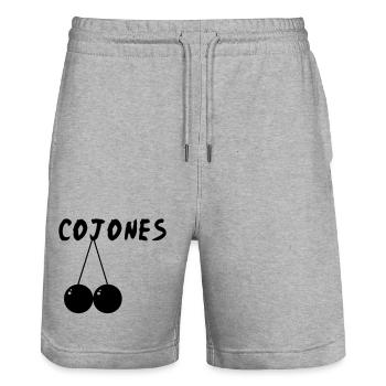 cojones - Stanley/Stella Unisex Bio Joggingshorts Trainer  - Grau meliert - Vorne - Nik (191cm) & Marisol (170cm)