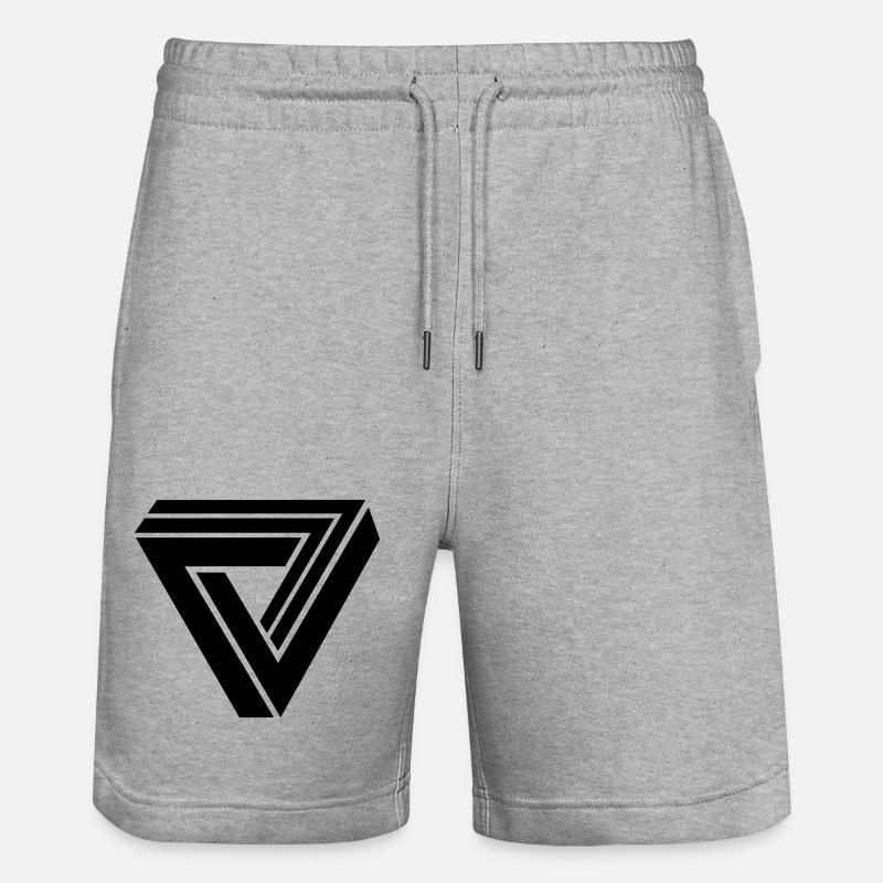 triangle 3d - Short de jogging bio TRAINER Stanley/Stella unisexe - gris chiné
