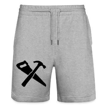 mechanic - Stanley/Stella Trainer Unisex Organic Jogging Shorts - heather grey - Front - Nik (191cm) & Marisol (170cm)