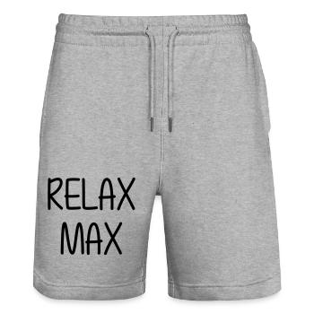 Relax Max - Humour Cool Fun Drôle Vacances - Short de jogging bio TRAINER Stanley/Stella unisexe - gris chiné - Devant - Nik (191cm) & Marisol (170cm)