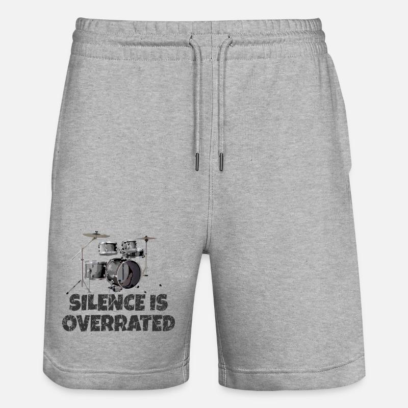 Silence is overrated - Drummer Drum Kit - Stanley/Stella Unisex Bio Joggingshorts Trainer  - Grau meliert