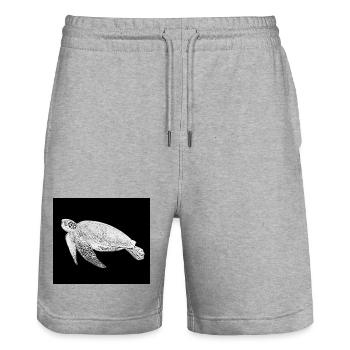 Turtle - Stanley/Stella Trainer Unisex Organic Jogging Shorts - heather grey - Front - Nik (191cm) & Marisol (170cm)