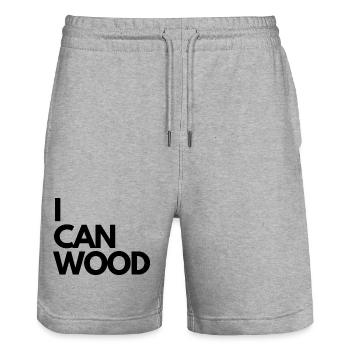 I CAN WOOD - Stanley/Stella Unisex Bio Joggingshorts Trainer  - Grau meliert - Vorne - Nik (191cm) & Marisol (170cm)