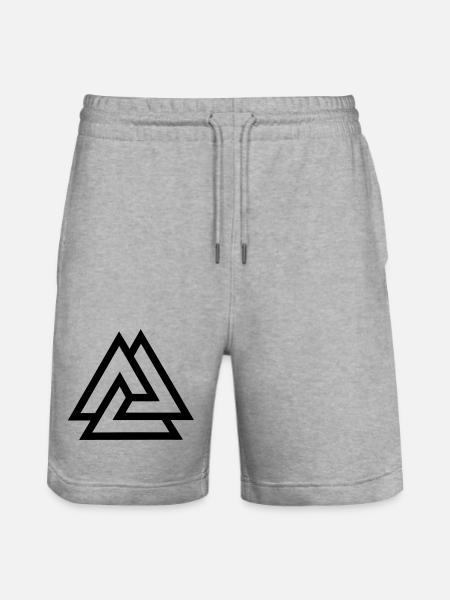 Valknut knot fallen in battle - Stanley/Stella Trainer Unisex Organic Jogging Shorts - heather grey